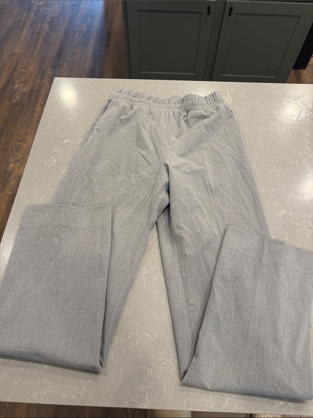 Favorite Daughter Light Gray Elastic-Waist Dress Pants
